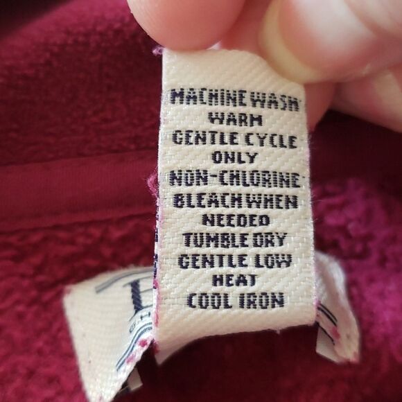 GH Bass & Co Quarter Zip Fleece Pullover Sweater Purple / Magenta Sz S - Picture 4 of 7